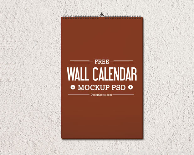free wall calendar mockup psd