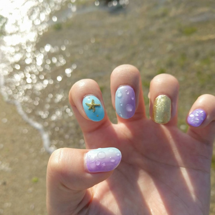 summer waterb drop nail art