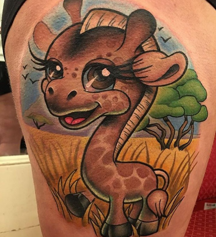 cute giraffe tattoo