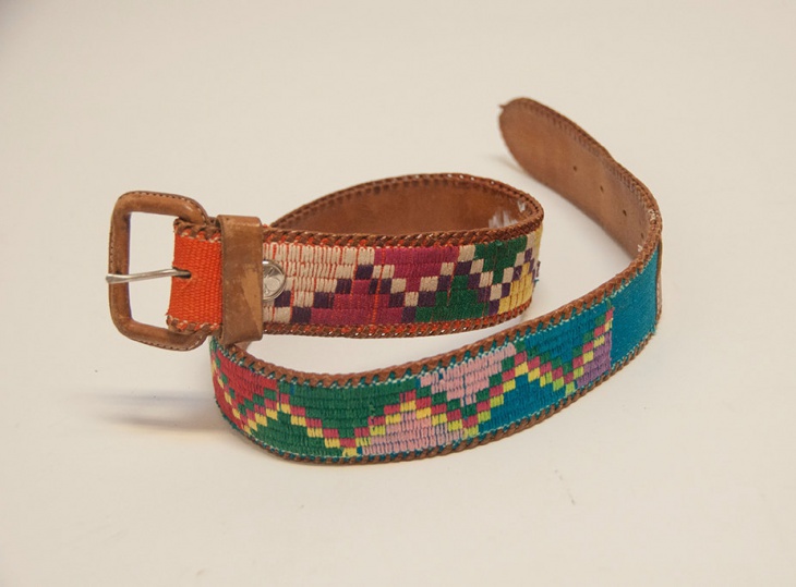 aztec woven leather belt