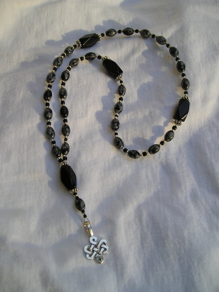 black rosary celtic jewely design
