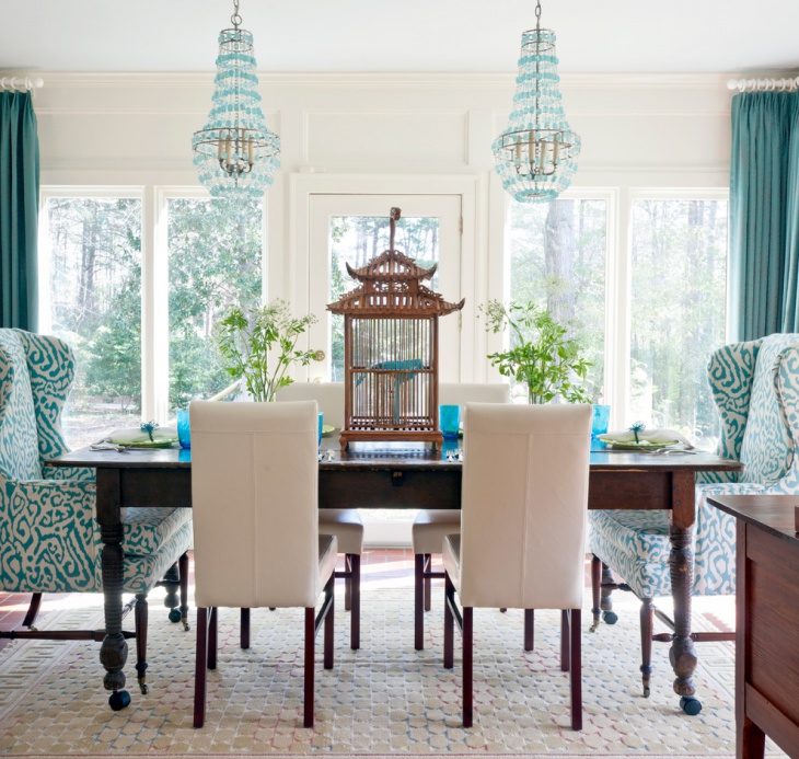 turquoise dining room chairs 