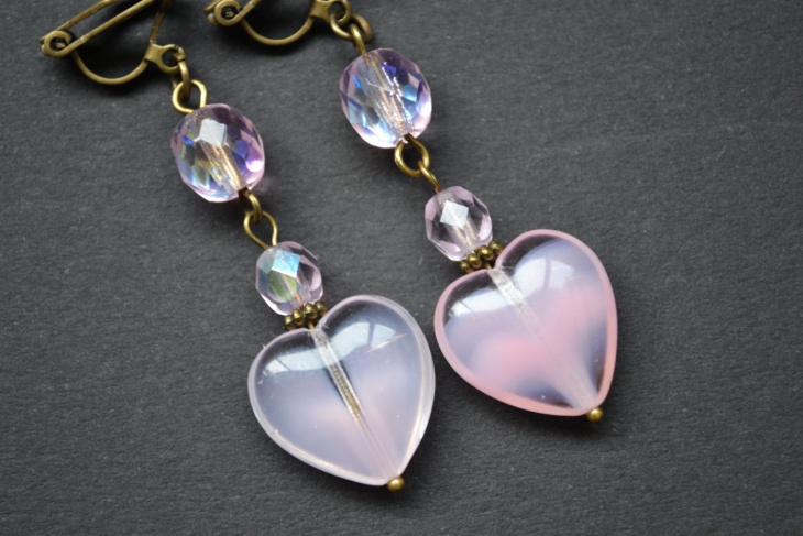 heart pendant earrings