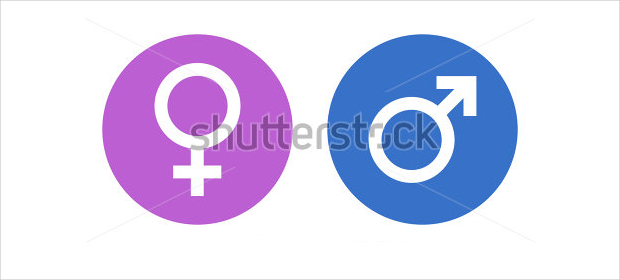 male female gender vector icons