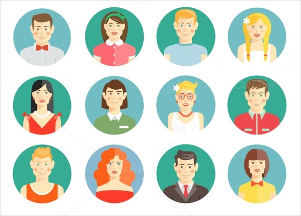 diverse people avatar icons