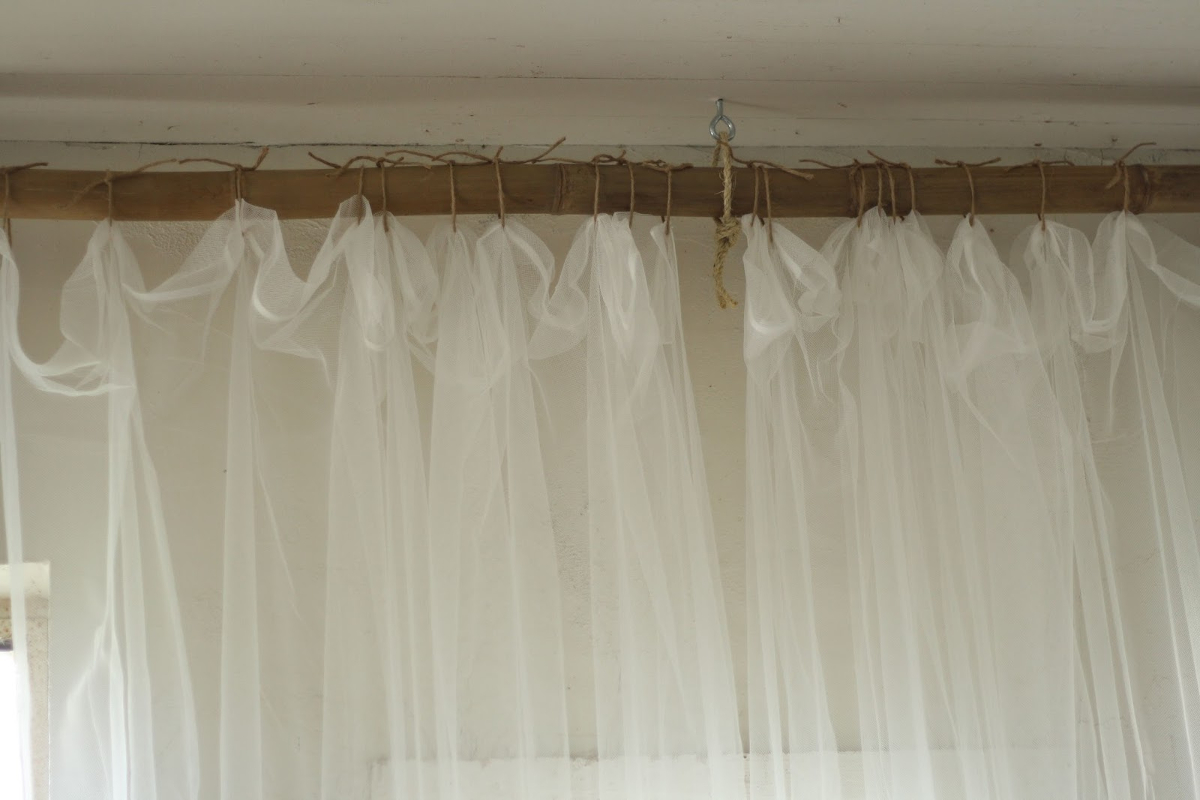 hanging curtains with rope