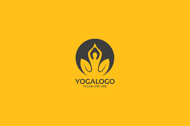 colorful yoga logo template
