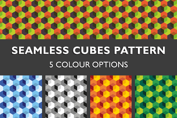 3d cubes seamless pattern