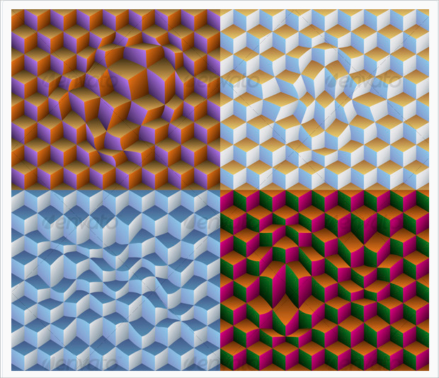 cube distortion seamless pattern