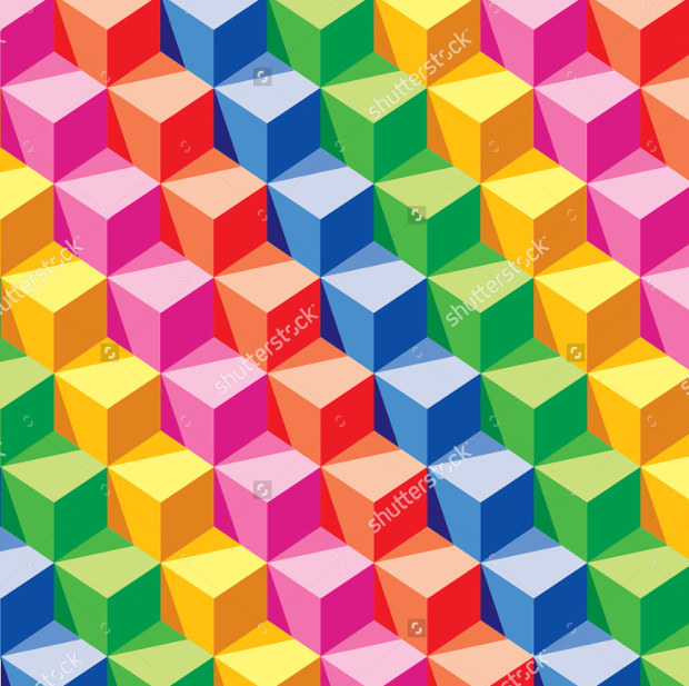 colorful geometric cube pattern