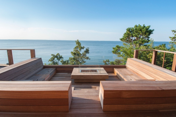 outdoor wood seating idea 
