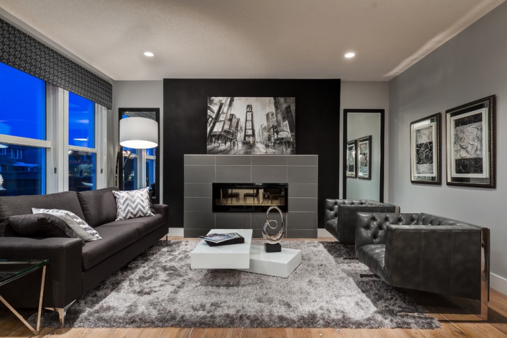 grey masculine living room design