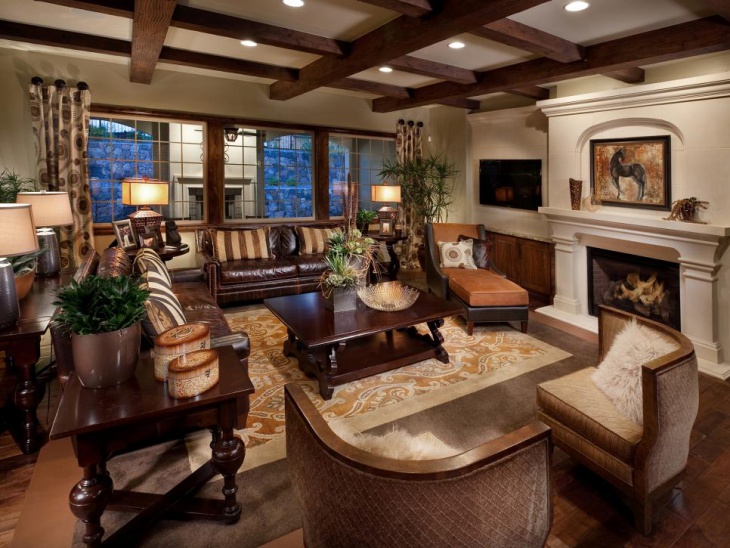 brown masculine living room
