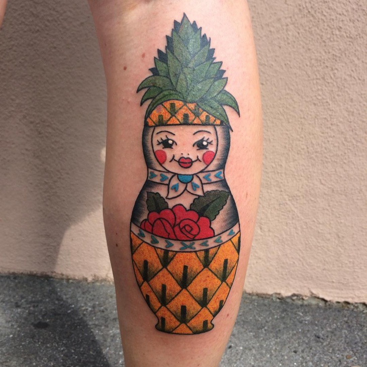 unique pineapple tattoo design