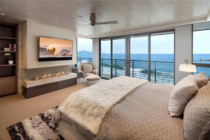 modern beach house bedroom