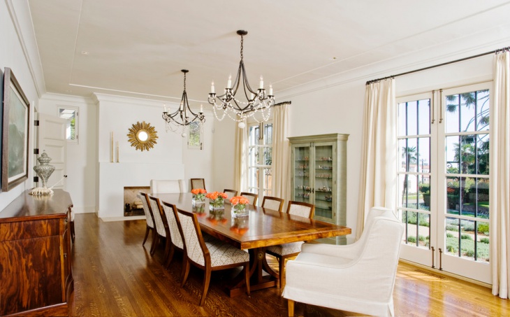 dining room with candle ceiling light 