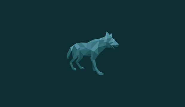 low poly wolf psd logo