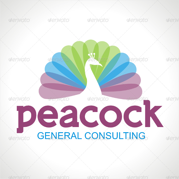 beautiful peacock logo