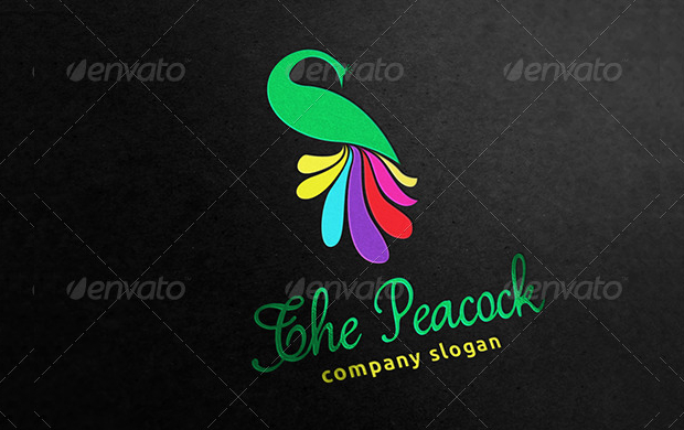 abstract peacock psd logo