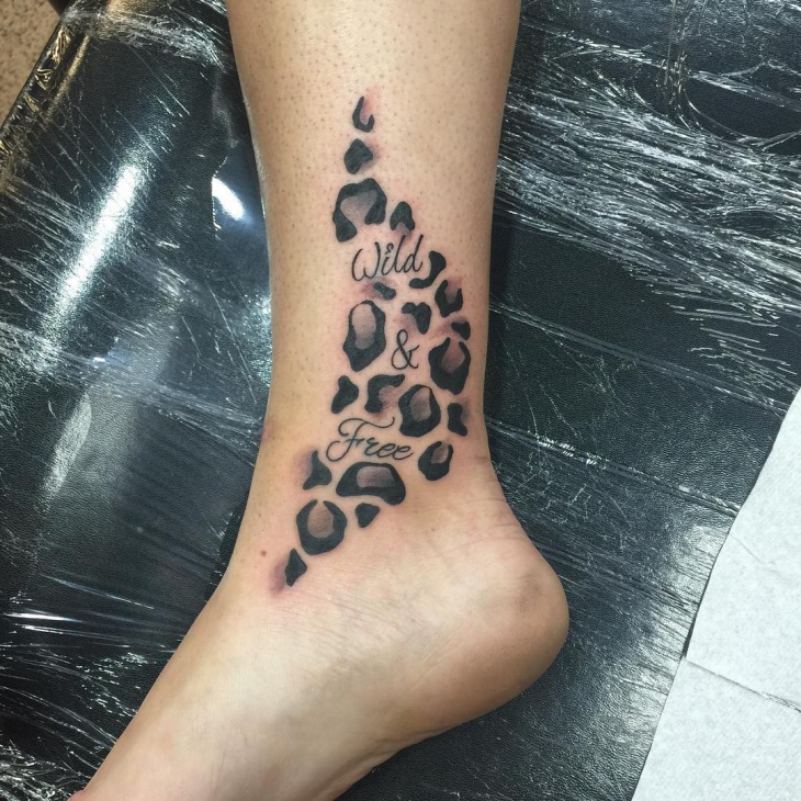 cheetah print tattoo on ankle