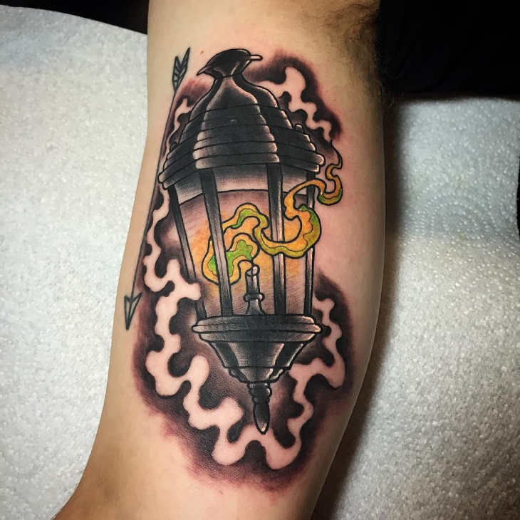 lamp smoke tattoo idea