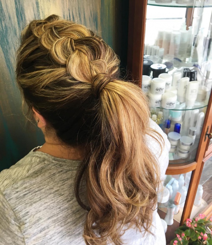 knotted french braid ponytail
