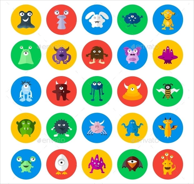 monster circle icons