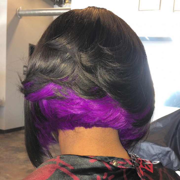 black and purple bob hair