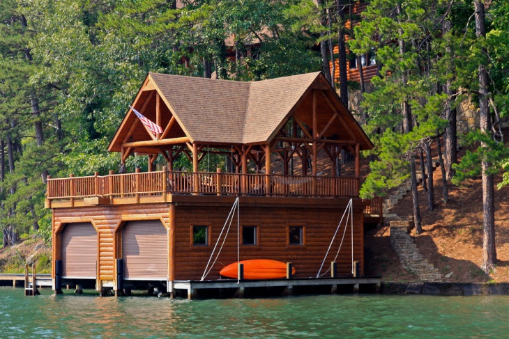 wooden boat house design 