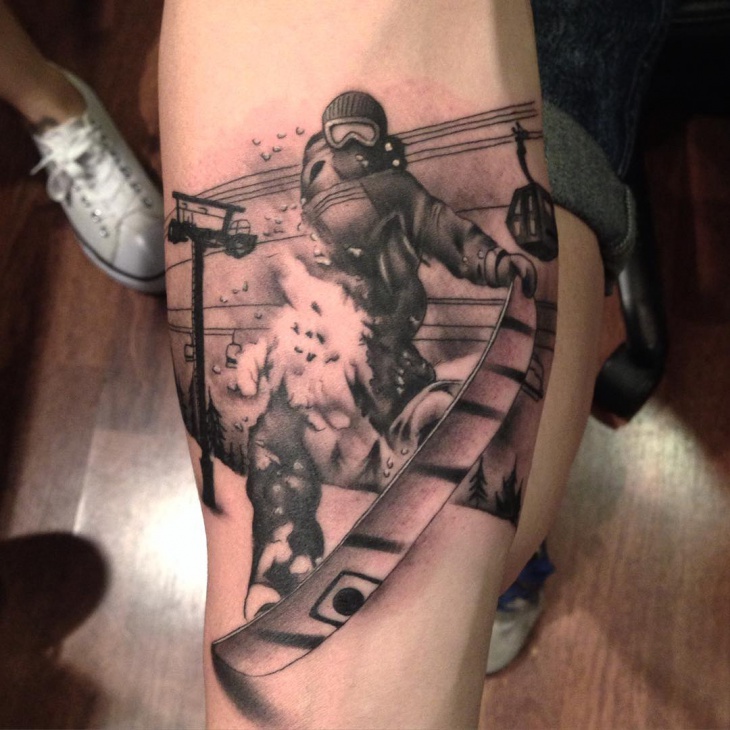 snowboard tattoo for men