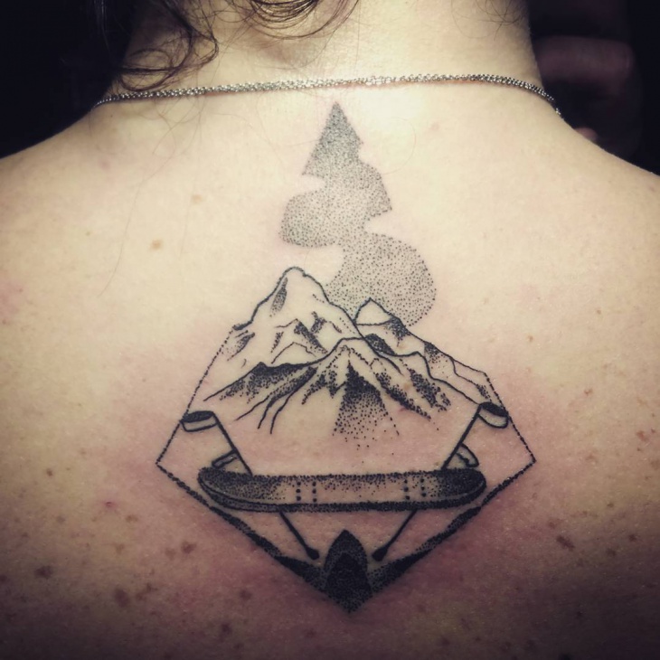 snowboard tattoo for back