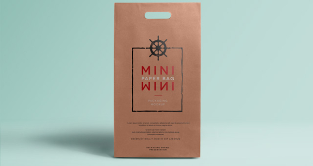 mini psd paper bag mockup