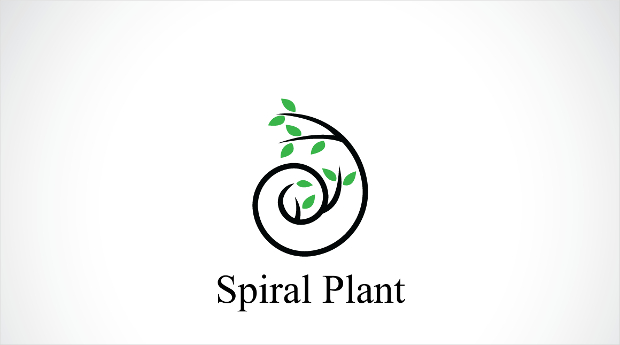 spiral plant logo template