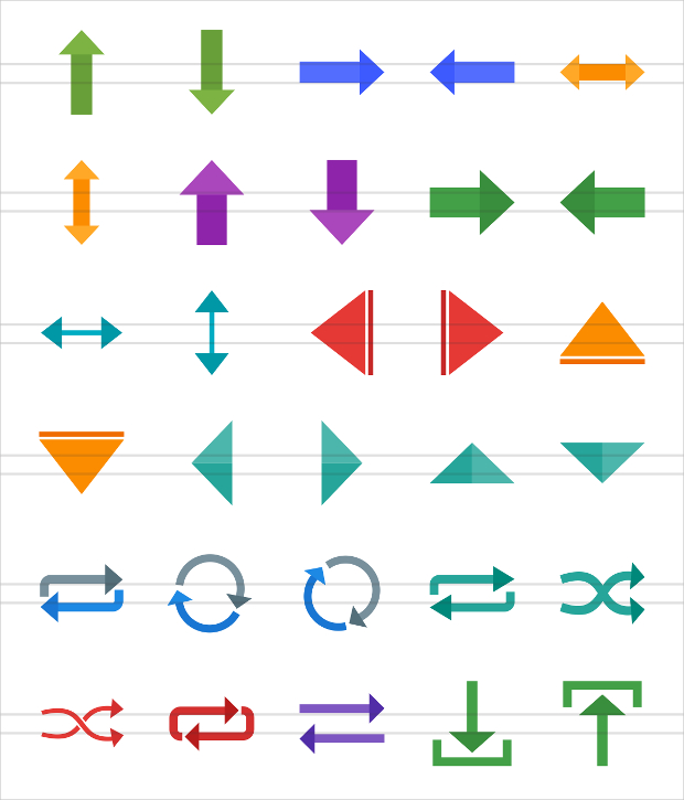 colorful flat arrow icon