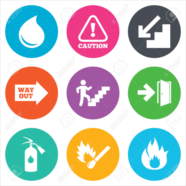 fire safety emergency icons