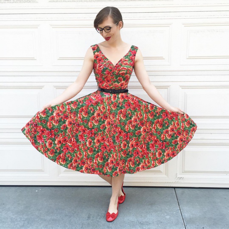 poppy floral dress design