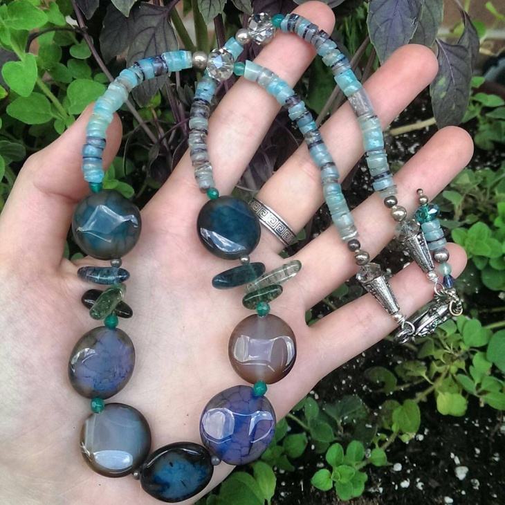 awesome beaded agate necklace