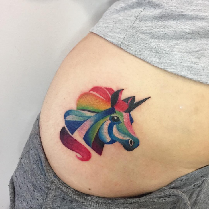 rainbow unicorn tattoo 