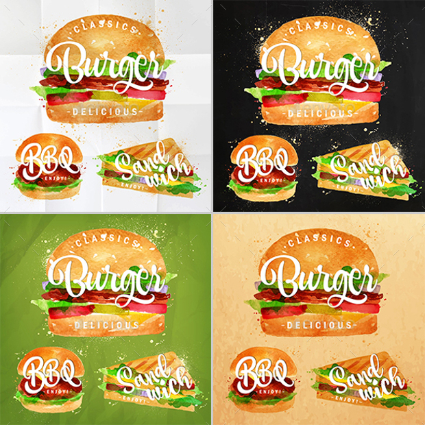 delicious burger collection set