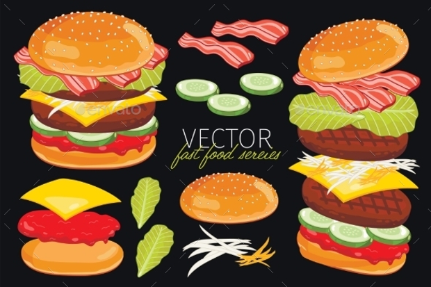 vector isolated burgers