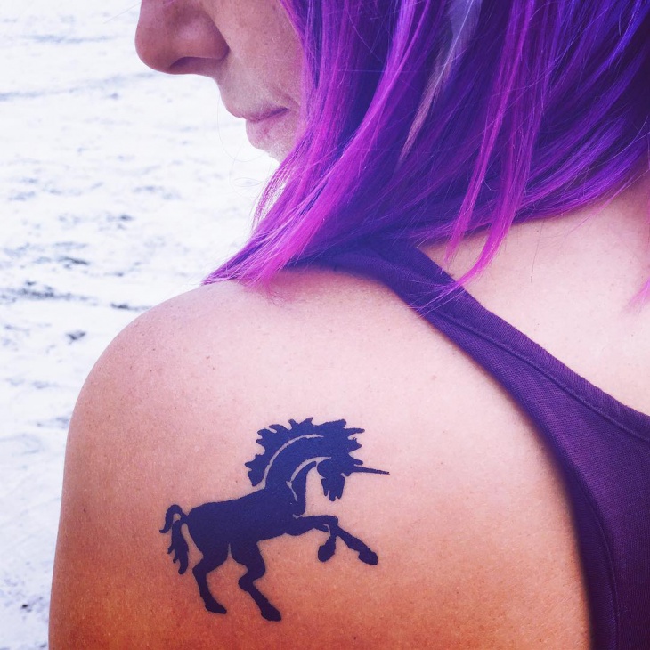unicorn tattoo for shoulder