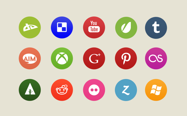 circular social icons