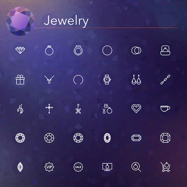 jewelry line icons
