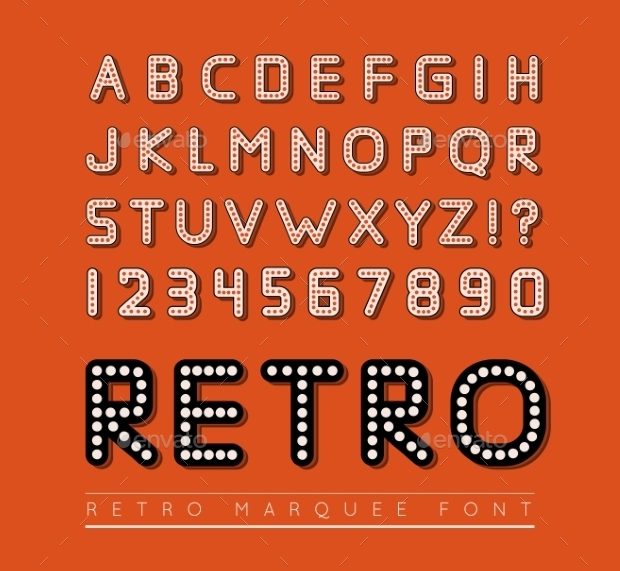 retro marquee font