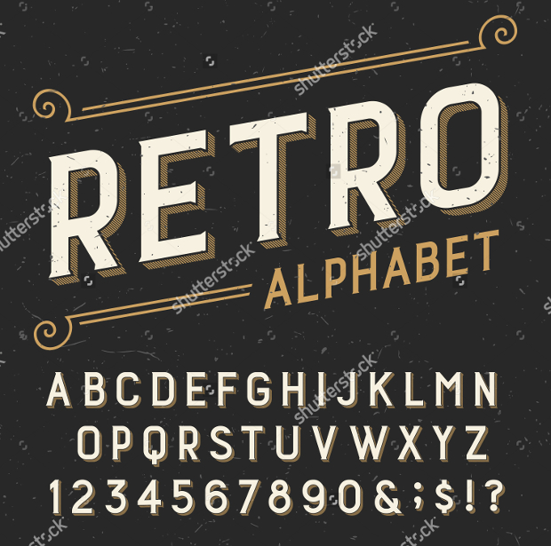 retro alphabet font