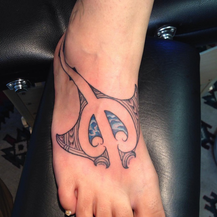 stingray foot tattoo design