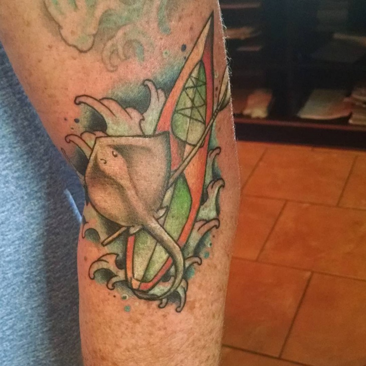 green stingray tattoo design
