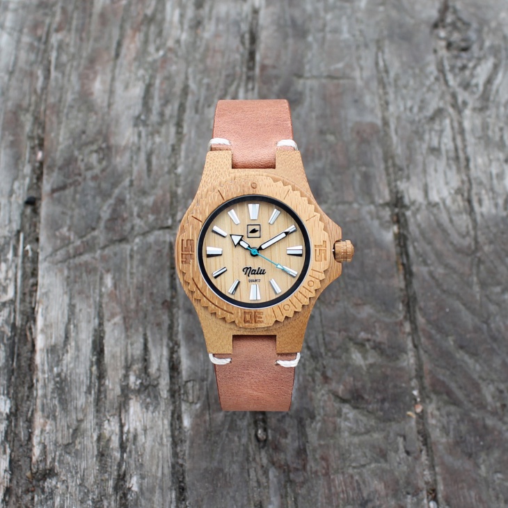 bamboo leather watch