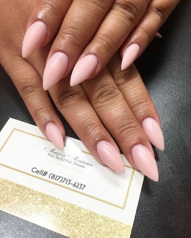 pink color stiletto nails