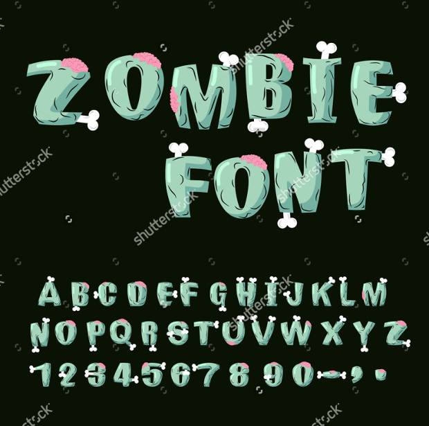 horror zombie font